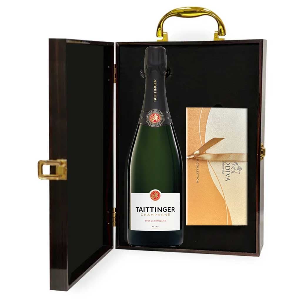 Taittinger champagne and Godiva 8 pc