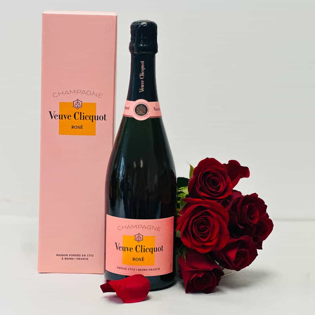 Veuve Clicquot Rose Champagne And Flowers Gift