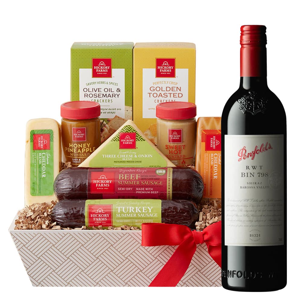 Penfolds RWT Bin 798 Shiraz With Cheese Gift Basket