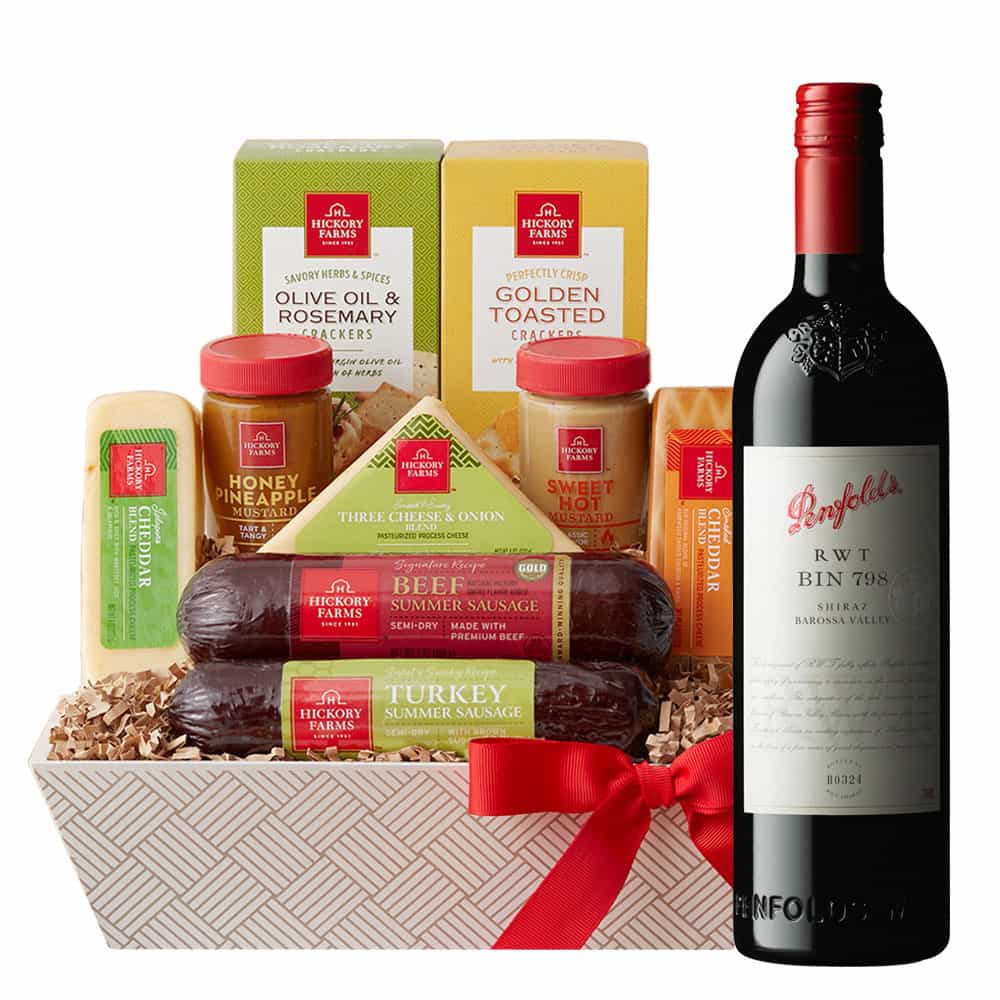 Penfolds RWT Bin 798 Shiraz With Cheese Gift Basket