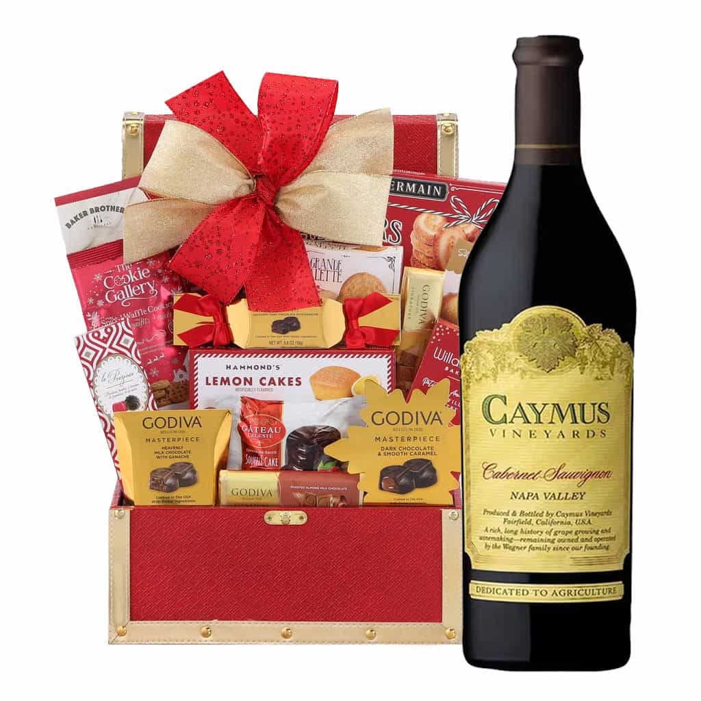 Caymus Cabernet Sauvignon Wine And Golden Gift Basket