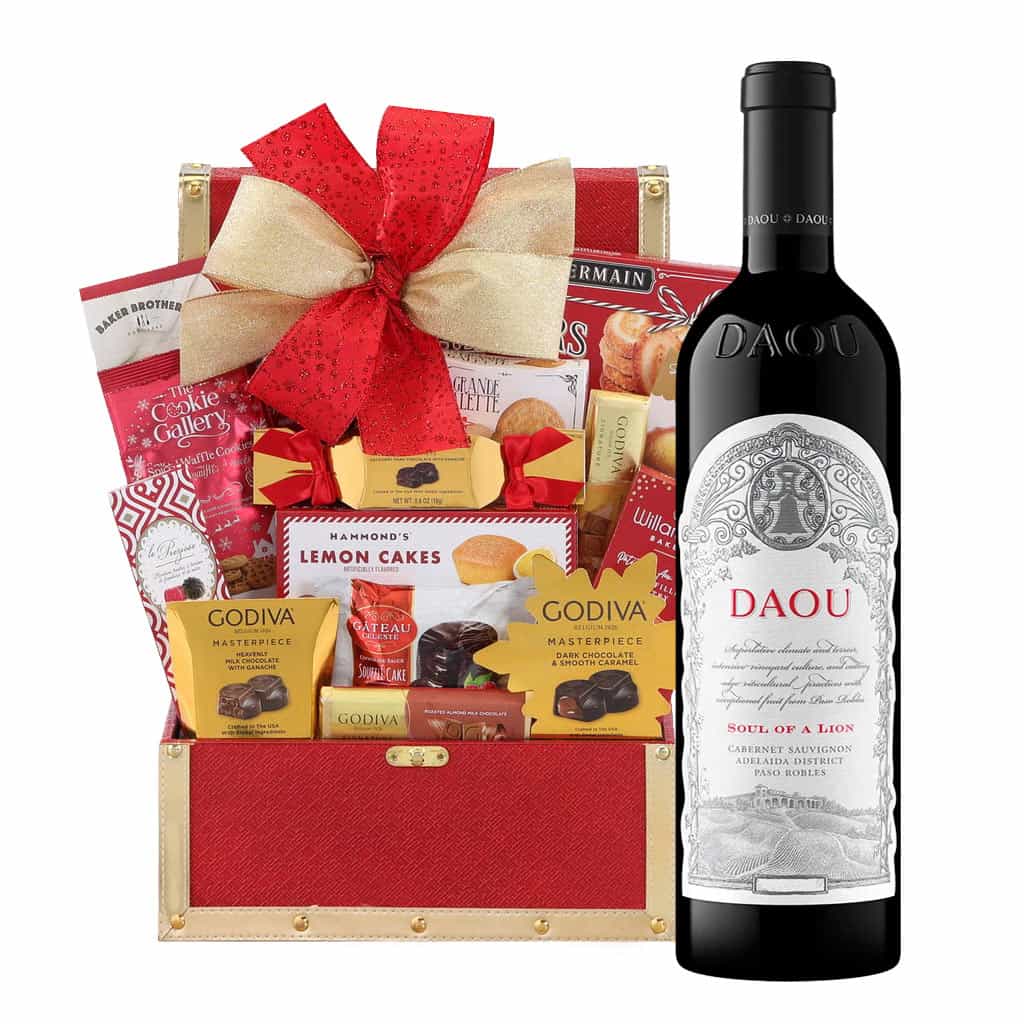 Daou Soul Of A Lion Cabernet Sauvignon Wine & Golden Gift Basket