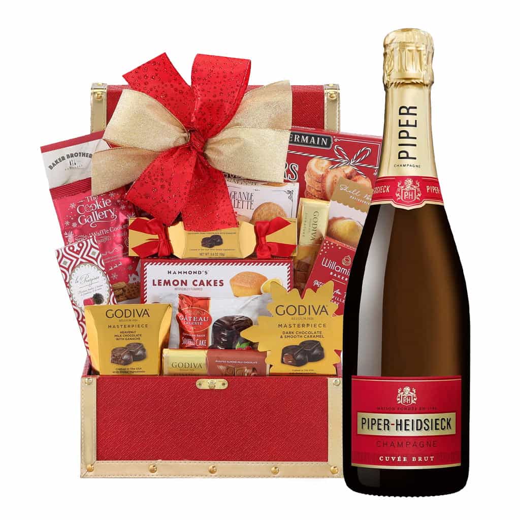 Piper Heidsieck Brut Champagne And Golden Gift Basket