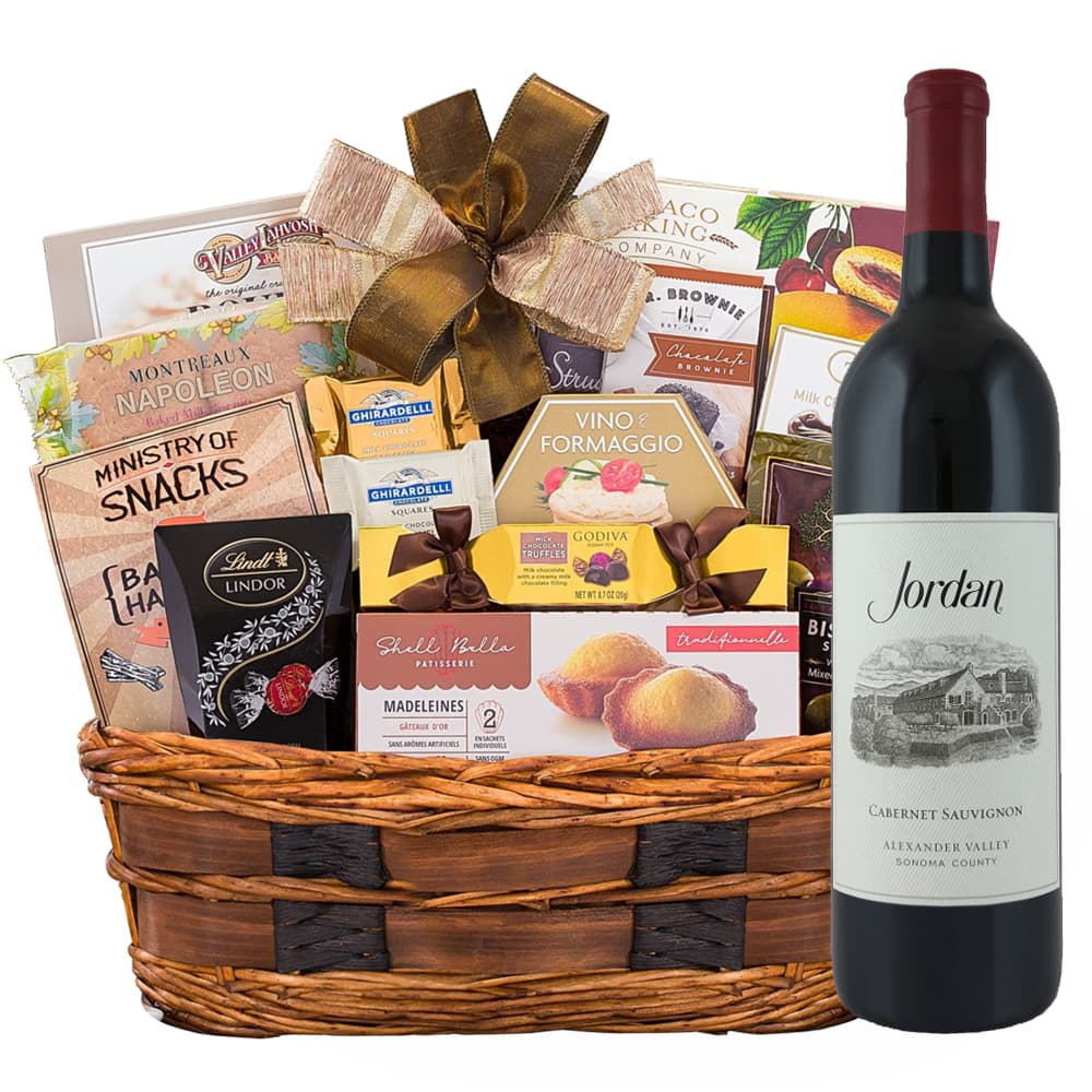 Jordan cabernet sauvignon with bon appetit gourmet gift basket