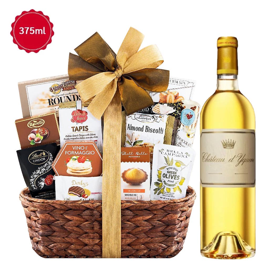 Chateau D'Yquem Sauternes Dessert Wine and Bon Appétit Gourmet Gift Basket