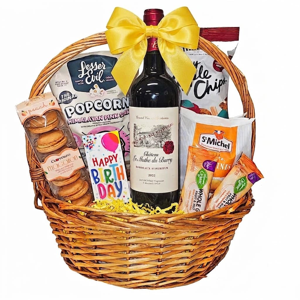 Chateau La Mothe du Barry Birthday Wine Gift Basket