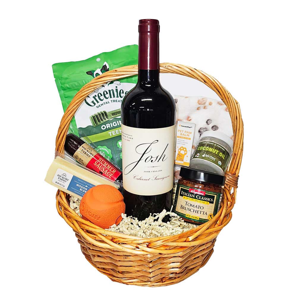 Dog Lovers Gift Basket with Josh Wine