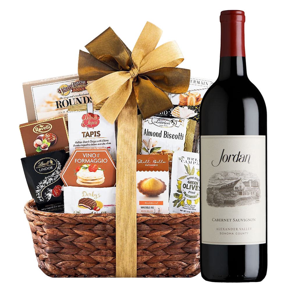 Jordan cabernet sauvignon with bon appetit gourmet gift basket