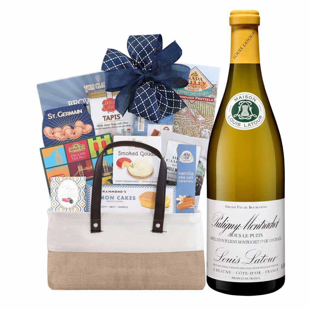 Louis Latour Puligny Montrachet Sous Le Puits Wine Gift Basket