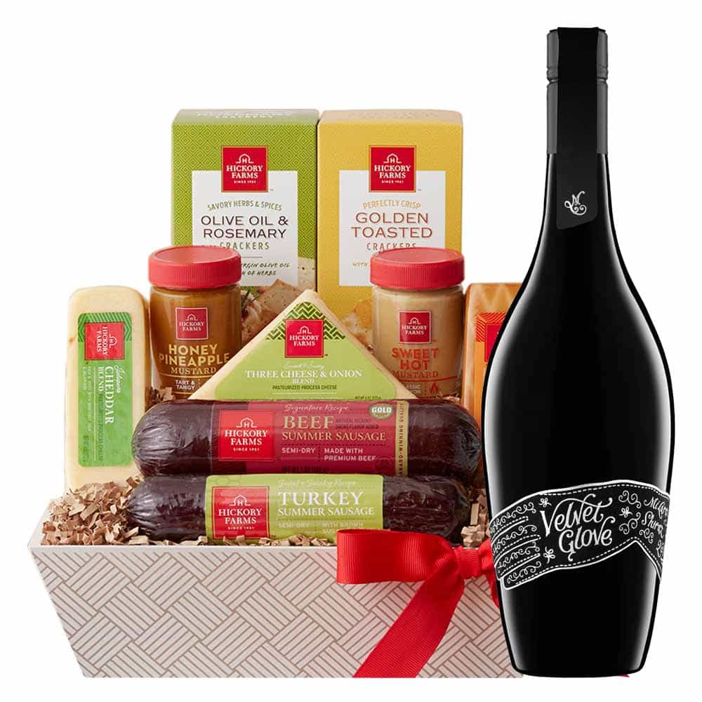 Mollydooker Velvet Glove Shiraz Red Wine & Cheese Gift Basket