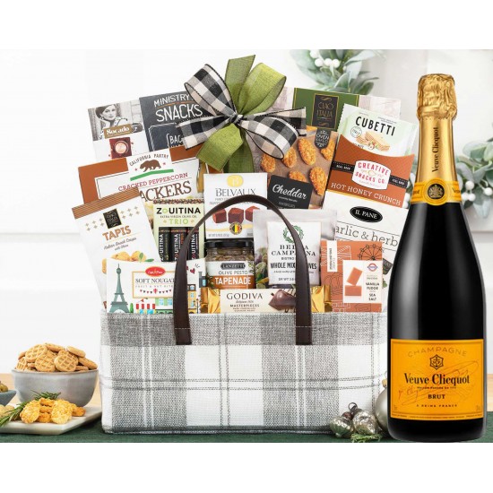 The Connoisseur Gift Basket With Veuve Clicquot