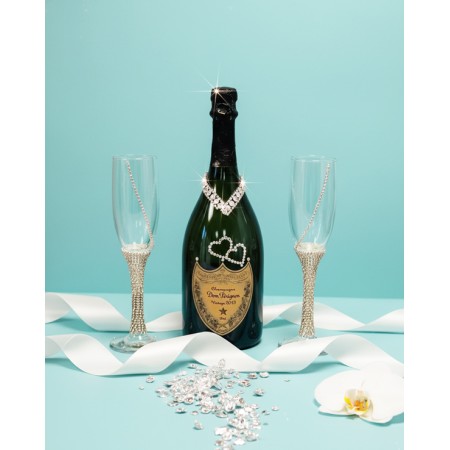Tiffany Toasting Flutes & Dom Pérignon Champagne Gift Set