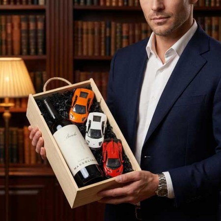 Barolo Massolino with Mini Lamborghini Gift Set