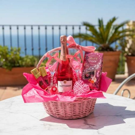 Taittinger Cuvee Prestige Rose Pink Gift Basket