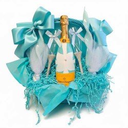 Veuve Clicquot Champagne And Tiffany Flutes Wedding Gift Basket