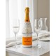 Hand-Painted Veuve Clicquot Champagne And Flutes Gift Set