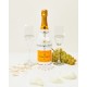 Hand-Painted Veuve Clicquot Champagne And Flutes Gift Set