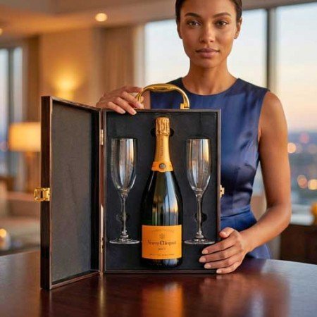 Veuve Clicquot Champagne And Flutes Gift Set