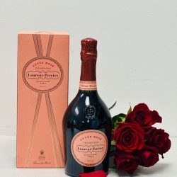 Laurent Perrier Cuvee Rose Petal Robe & Flowers Set