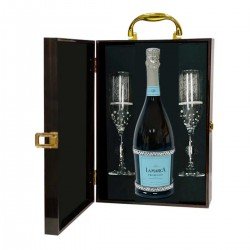 Crystal Design Sparkling Wine And Flutes Gift Set