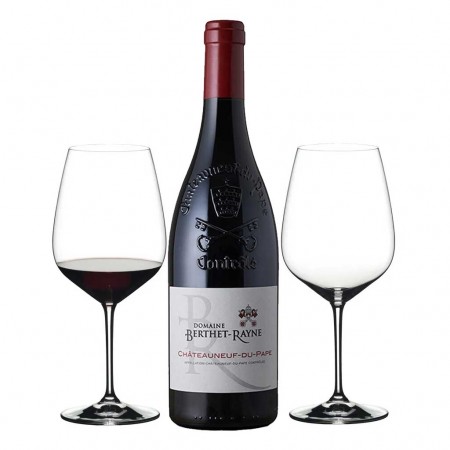 Domaine Berthet Rayne Chateauneuf du Pape with Riedel Glasses