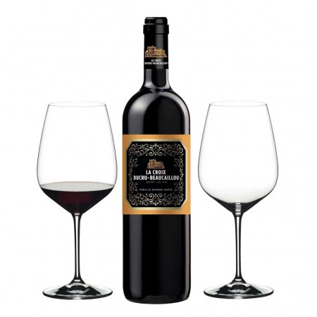 La Croix Ducru Beaucaillou Red Wine with Riedel Glasses