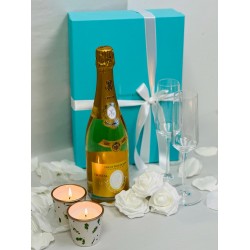 Cristal Champagne  And Tiffany Flutes Set