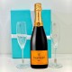 Tiffany Toasting Flutes & Veuve Clicquot Champagne Gift Set