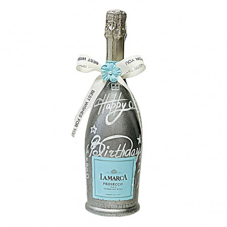 Hand-Painted Birthday Wishes La Marca Prosecco Sparkling Wine 750 ML 