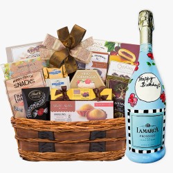 Hand-Painted La Marca Prosecco Birthday Gift Basket