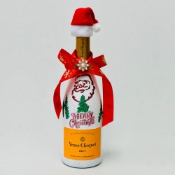 Christmas Theme Hand Painted Veuve Clicquot Champagne