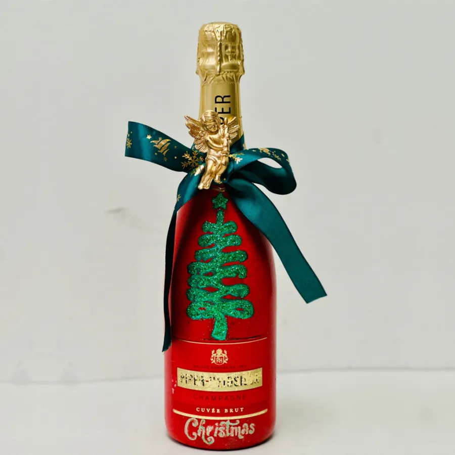 Christmas Design Hand Painted Piper Heidsieck Champagne