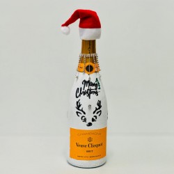 Christmas Design Hand Painted Veuve Clicquot Champagne