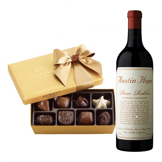 Austin Hope Cabernet Sauvignon Wine And Godiva 8 Pc Gift