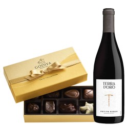 Terra d'Oro Petite Sirah And Godiva 8pc Chocolate Gift Box