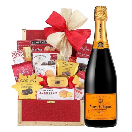 Veuve Clicquot Brut Champagne And Golden Gift Basket