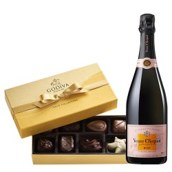 Veuve Clicquot Rose & Godiva Chocolates Gift Set