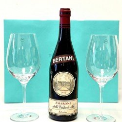Bertani Amarone della Valpolicella & Tiffany Wine Glasses Gift Set