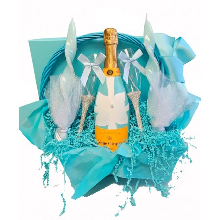 Tiffany wedding gift basket blue