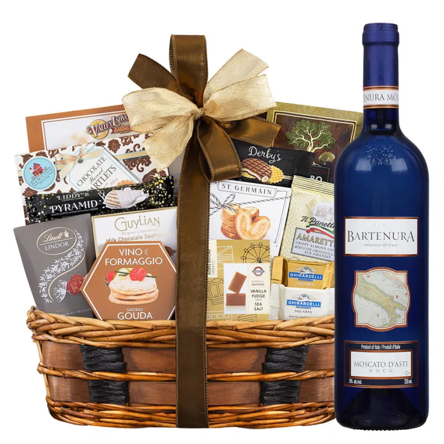 Bartenura Moscato d'Asti Wine And Food Gift Basket