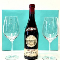 Bertani Amarone della Valpolicella & Tiffany Wine Glasses Gift Set