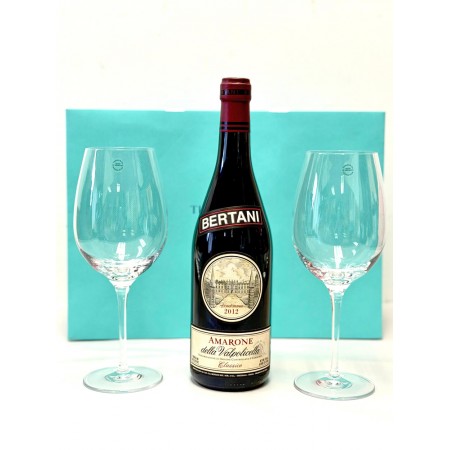 Bertani Amarone + Tiffany Wine Glasses Gift Set