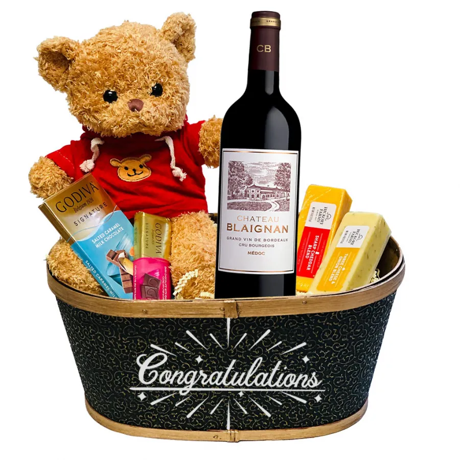Chateau Blaignan Bordeaux Graduation Congratulations Gift Basket