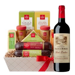 Chateau Francs Bories Saint Emilion French Wine & Cheese Basket