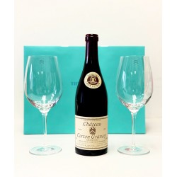 Château Corton Grancey and Tiffany Wine Glasses Gift Set