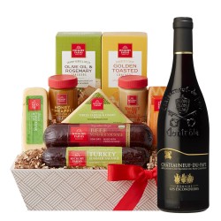 Chateauneuf du Pape Domaine Les Escondudes French Wine & Cheese Basket