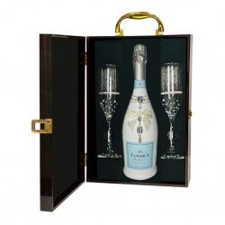Crystal Decor Toasting Flutes and Sparkling Wine Gift