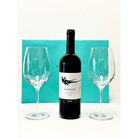 Gaja Dagromis Barolo Wine + Tiffany Wine Glasses
