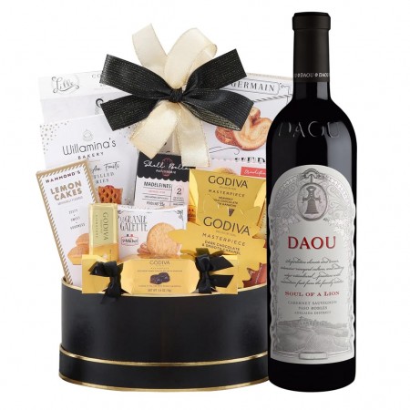 Daou Soul Of A Lion And Godiva Black & Gold Celebration Gift Basket Daou Soul Of A Lion And Godiva Black & Gold Celebration Gift Basket