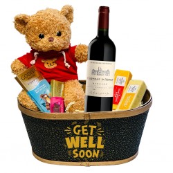 Get Well Soon Château d'Arsac Margaux Red Wine Gift Basket